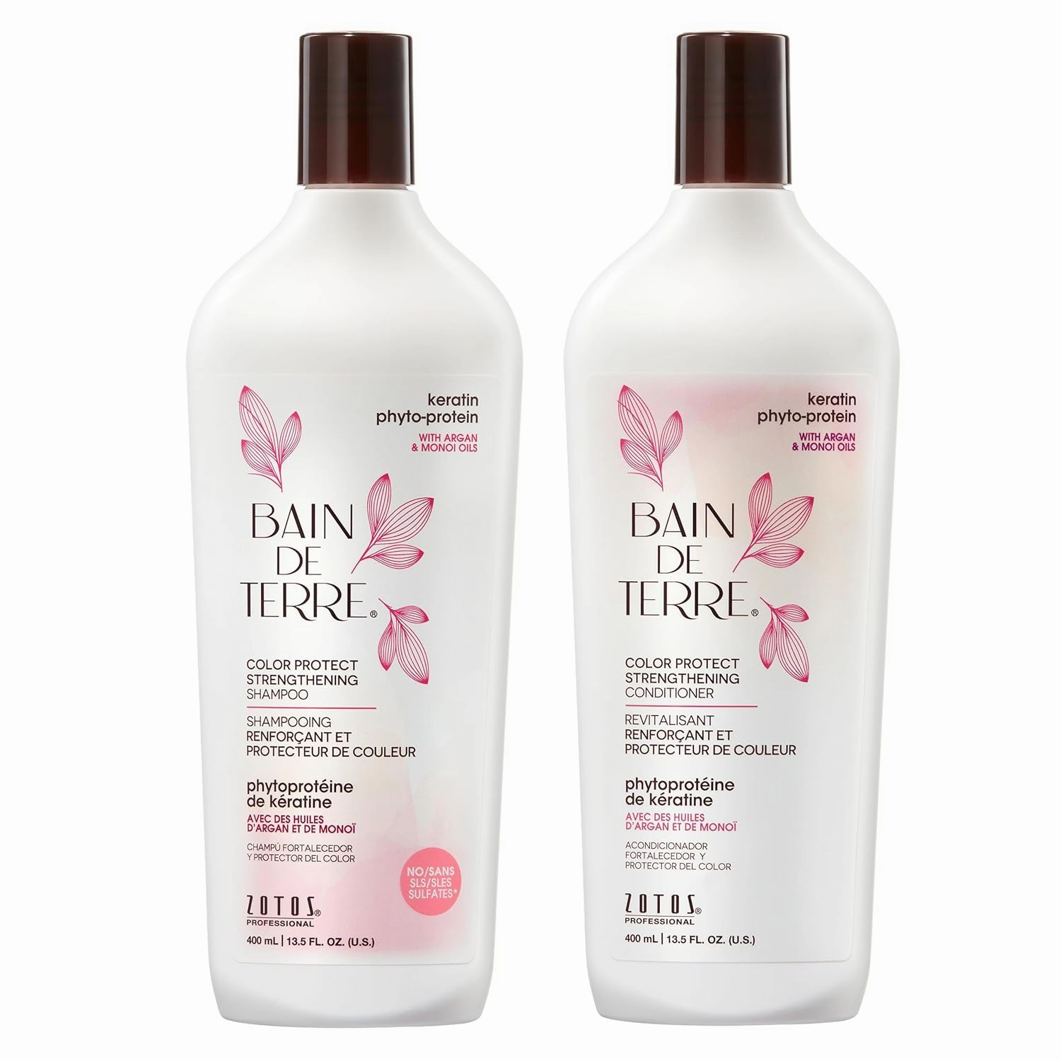Bain de Terre Keratin Phyto-Protein Color Protect Strengthening Shampoo, Color-Safe Strengthening for Weak & Damaged Hair, Sulfate-Free, Paraben-Free