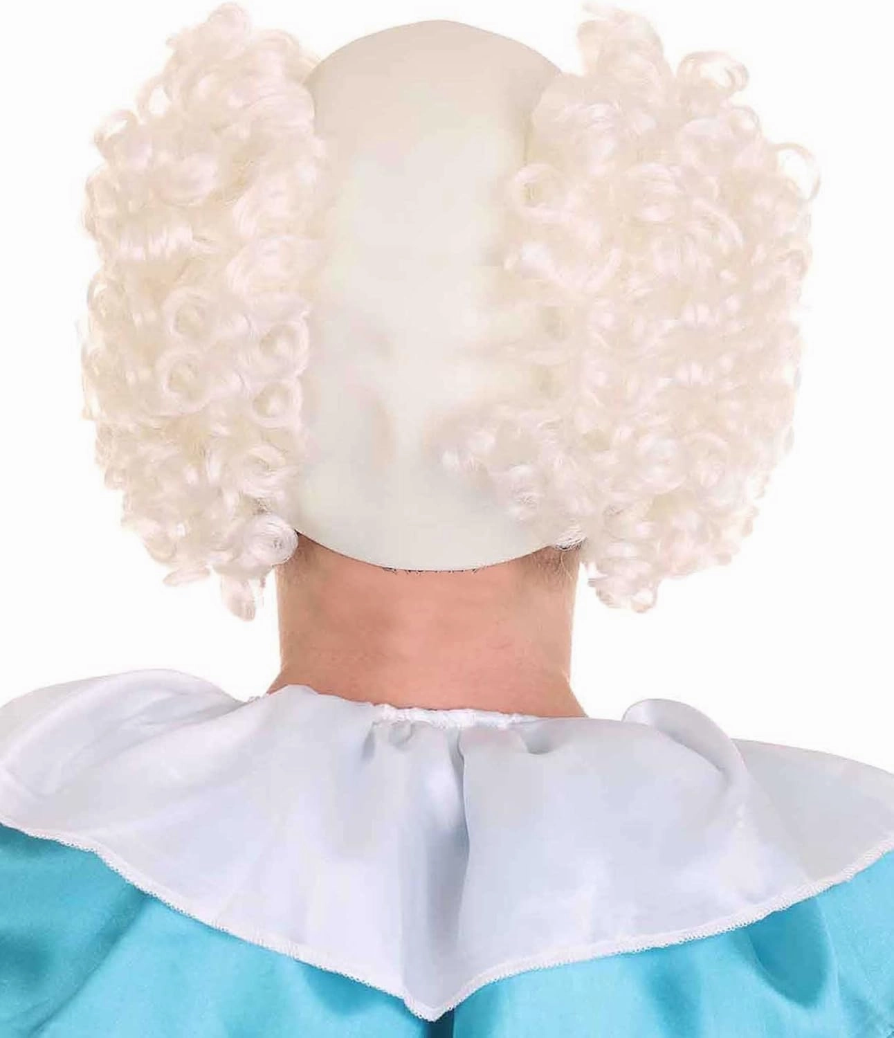 Bald Clown Curly Halloween Wig, Multiple Color Options (White, Purple, Green, Yellow, Pink, Blue) One Size