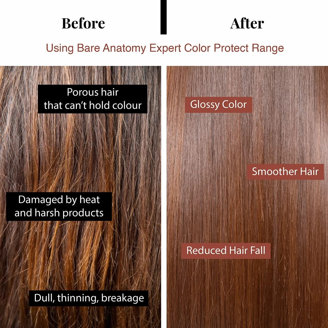 Bare Anatomy Color Protect Shampoo and Hair Mask Kit for Coloured and Treated Hair Contains 17 Amino Acid Complex & Quinoa Protein Provides 8 Weeks of Color Protection for Unisex 8.4 Ounce