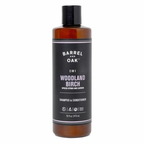 Barrel and Oak - 2-in-1 Shampoo & Conditioner, Men's Shampoo & Conditioner Set, Hair Care for Men, Cleanses Hair & Scalp, Natural Moisturizer, Essential Oil-Based Scent, Vegan (Woodland Birch, 16 oz)