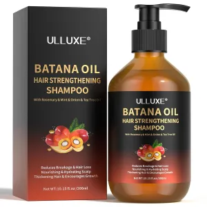 Batana Oil Hair Growth Shampoo Strengthening, Regrowth Shampoo for Men & Women with Thinning Hair & Hair Loss, Infused Rosemary, Mint Oil Nourishes Scalp, Sulfate Free for All Hair Types, 10.15 fl.oz