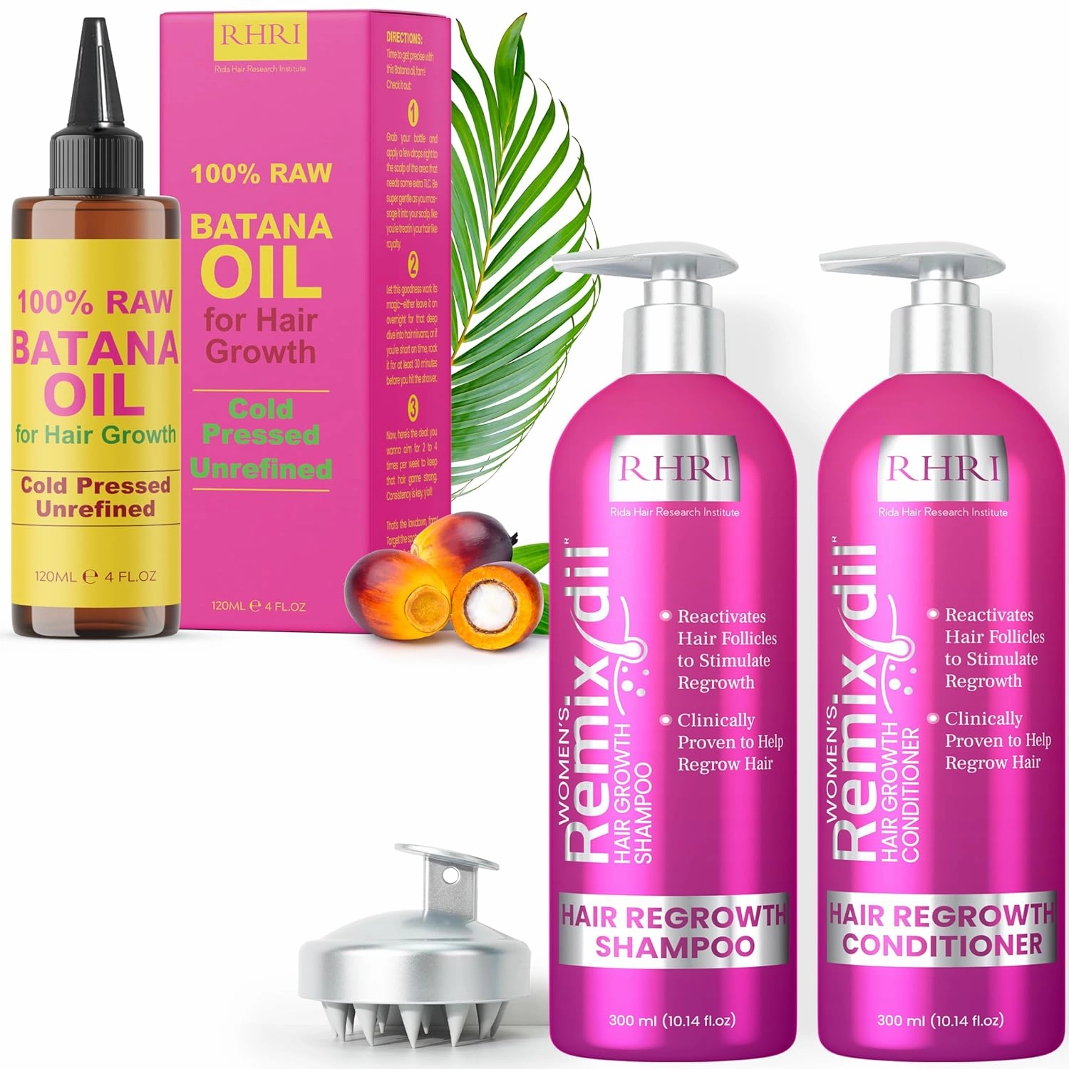 Batana Oil for Hair Growth   Hair Growth Shampoo and Conditioner Set for Women | Effective Hair Regrowth Treatment | Strengthening, Thickening & Soothing Formula for Healthy, Vibrant Hair