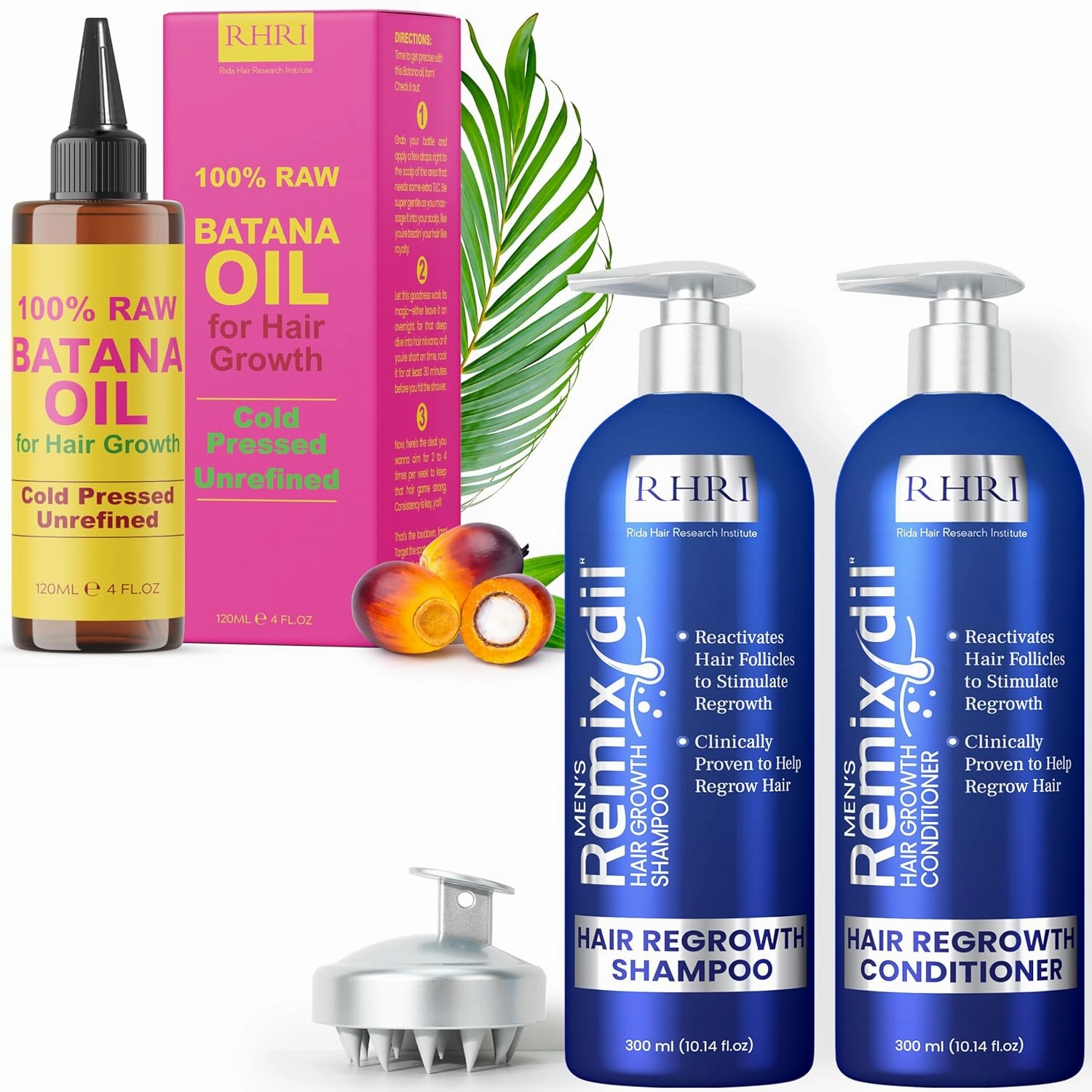 Batana Oil for Hair Growth Hair Growth Shampoo & Conditioner Set for Men | Effective Hair Regrowth Treatment | Strengthening, Thickening & Soothing Formula for Healthy, Vibrant Hair