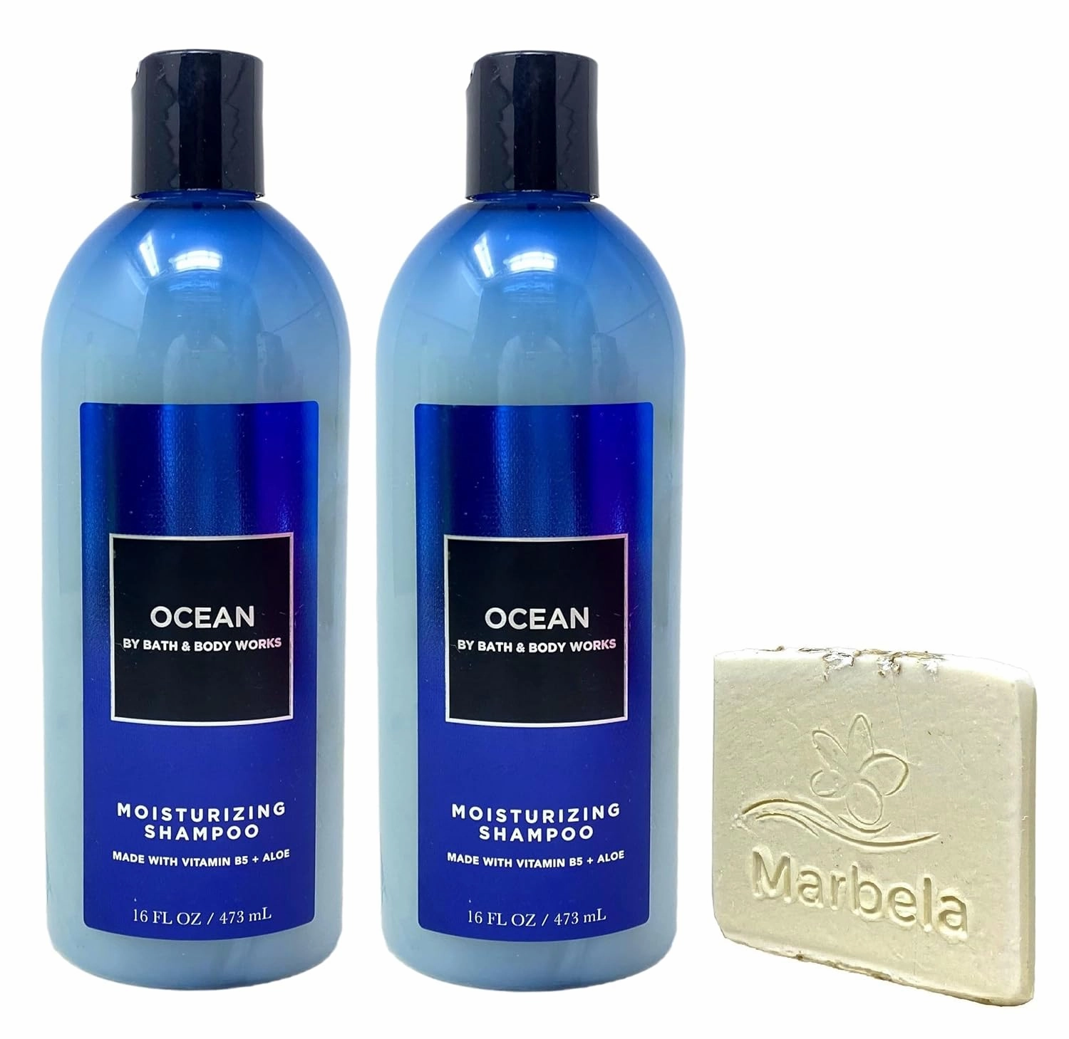 Bath & Body Works Men's Collection Ocean 2 Pack Moisturizing Shampoo Bundle with a Natural Oats Sample Soap