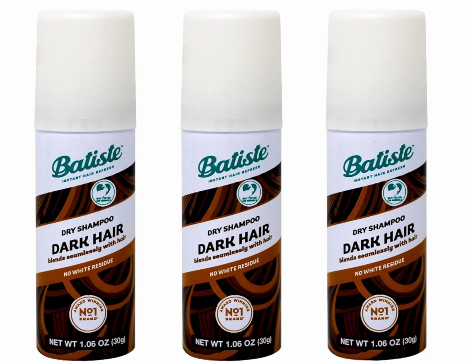 Batiste Dry Shampoo, Dark, Mini 1.06 fl. oz. (Pack of 3)