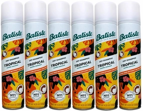 Batiste Instant Hair Refresher Dry Shampoo, Tropical Exotic Coconut, Refreshes Hair Without Drying Out, 3.81 oz (Pack of 6)