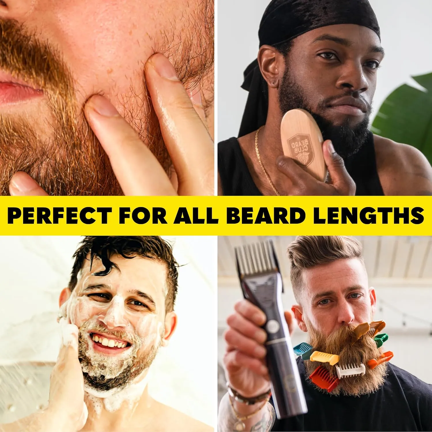 Beard Club Mens Grooming Kit with Beard Trimmer for Men, Professional Cordless Electric Rechargeable Hair & Mustache Trimmer, Straight Edge Razor, Shampoo, Balm, Brush & Comb Gift Set