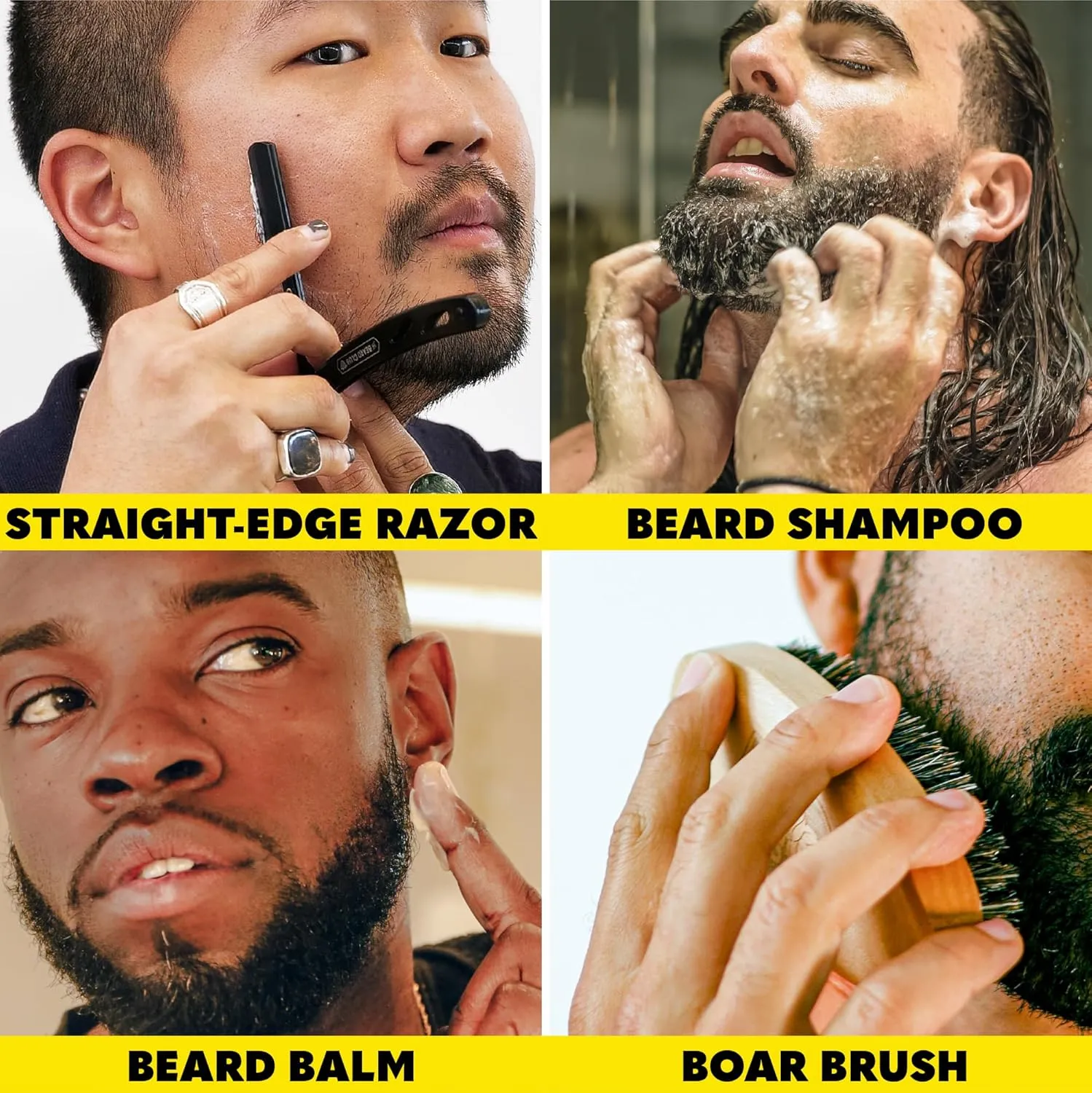 Beard Club Mens Grooming Kit with Beard Trimmer for Men, Professional Cordless Electric Rechargeable Hair & Mustache Trimmer, Straight Edge Razor, Shampoo, Balm, Brush & Comb Gift Set