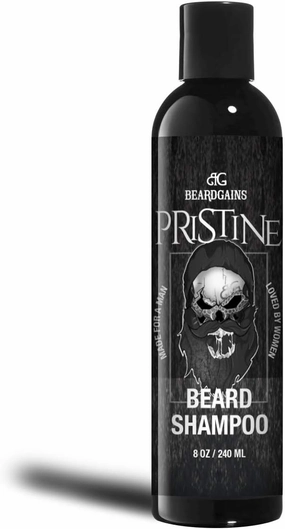 Beard Gains Pristine Scented Vegan Beard Shampoo made, 100% Organic and Paraben/Sulfate Free | Moisturize & Control Wild Facial Hairs & Promote Growth | MADE IN USA