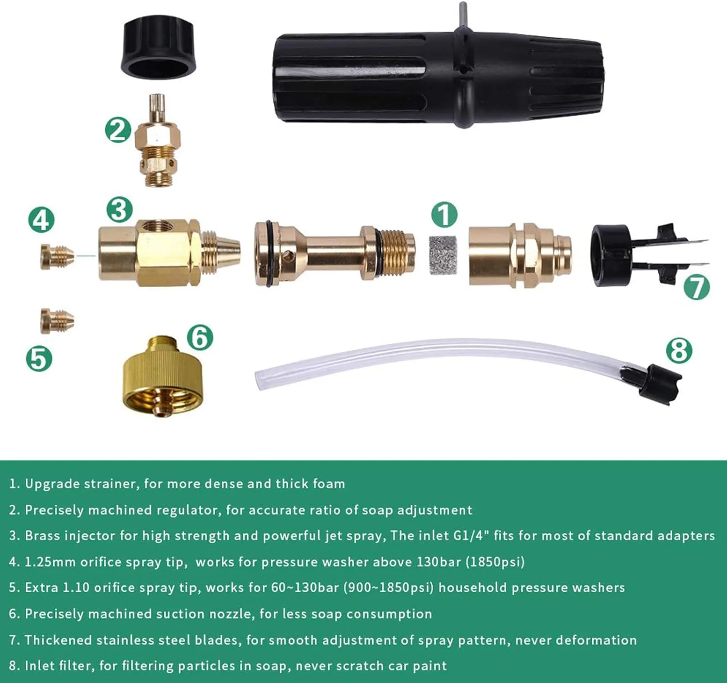 BEARFORCE Pressure Washer Foam Cannon, Adjustable Snow Foam Lance, Compatible with Nilfisk-Alto Kew Professional Pressure Washer