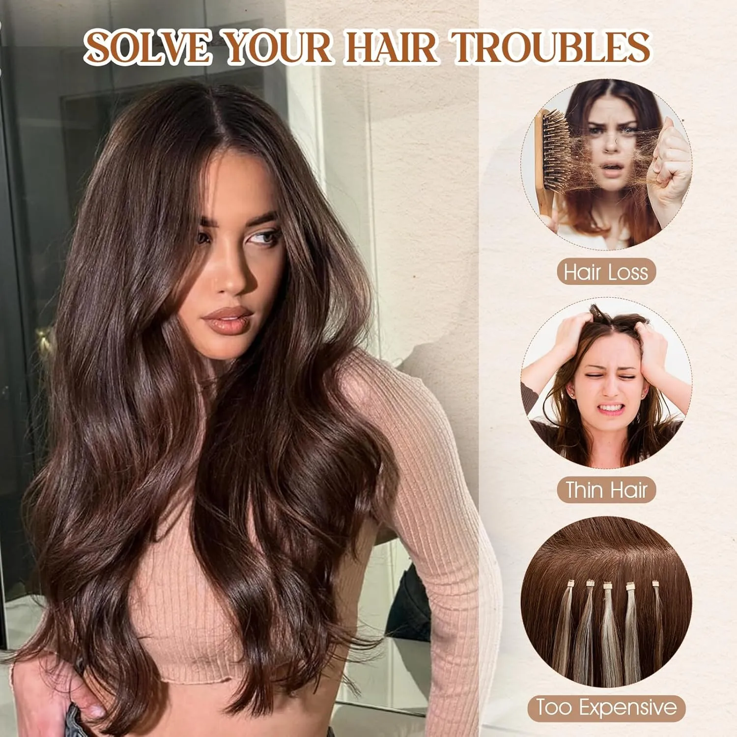 Benehair Halo Hair Extensions Real Human Hair 20 Inch Invisible Wire Hair Extensions with Fish Line Dark Black Halo Hair Extension 100% Human Hair Halo Extensions 70g #1