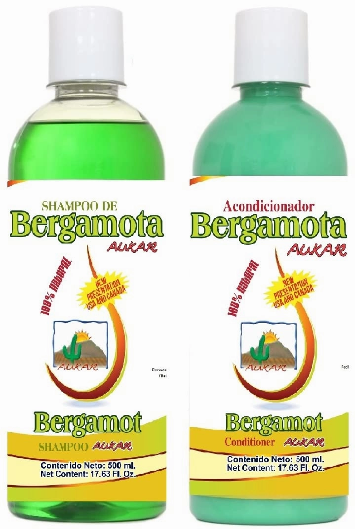 Bergamot Shampoo and Bergamot Conditioner ( SET ) 500 ml ea. 100% Natural, Hair Regrowth & No more Dryness. Volume, Thickness and Brightness