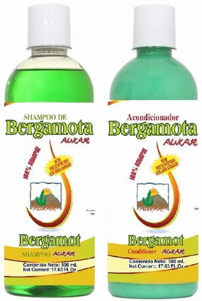 Bergamot Shampoo and Bergamot Conditioner ( SET ) 500 ml ea. 100% Natural, Hair Regrowth & No more Dryness. Volume, Thickness and Brightness