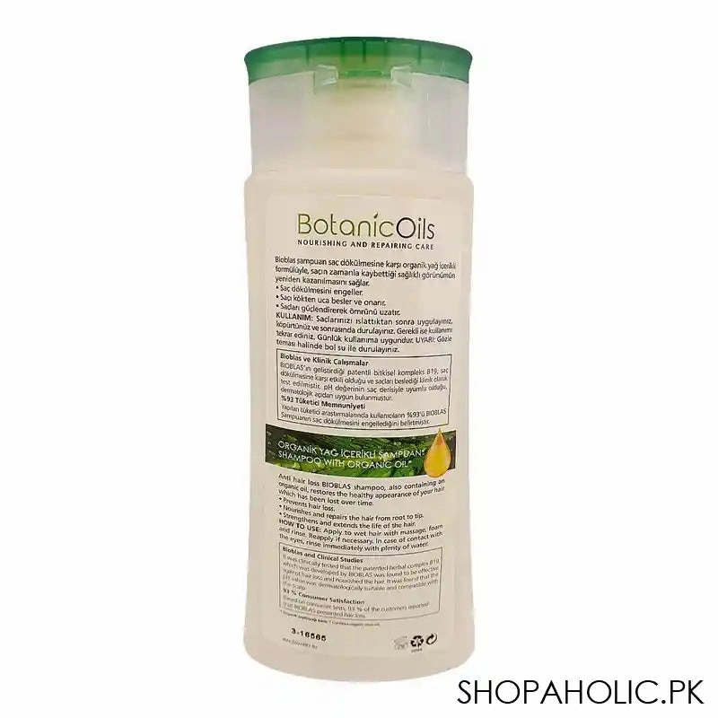 Bioblas Botanic Oil Nourishing And Repairing Care Garlic Shampoo, Prevents Hair Loss, Paraben Free, All Hair Types, 360ml