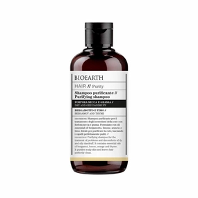 BIOEARTH Hair, Purifying shampoo for hair prone to dry and oily dandruff, with soothing and purifying effect, Made in Italy, Vegan, AIAB Certified - 250ml Pack