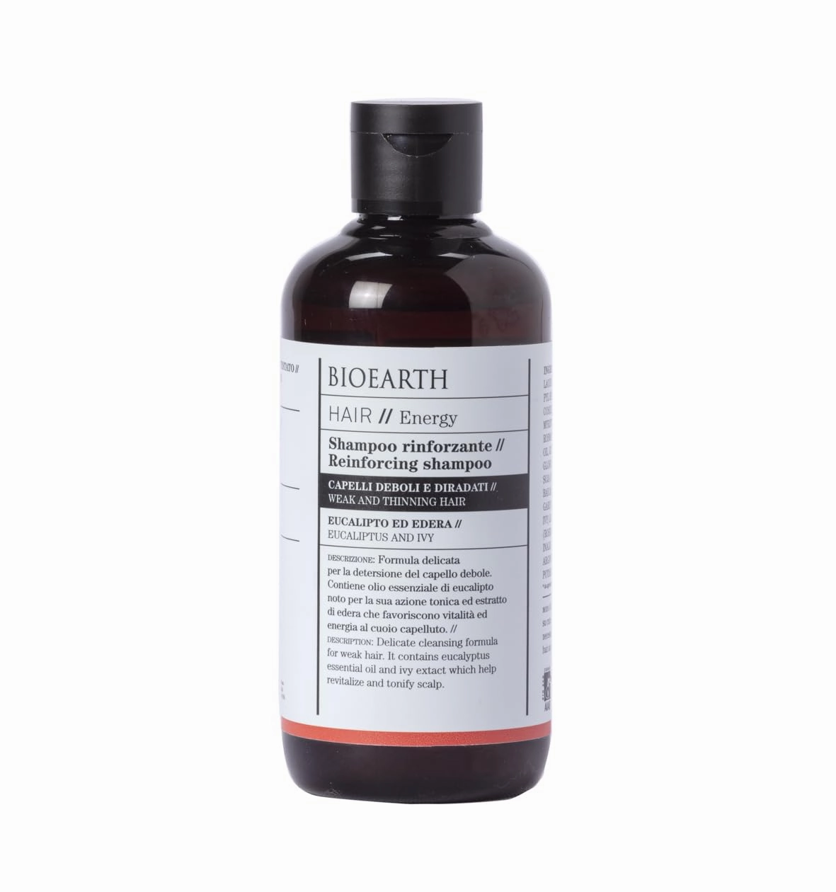 BIOEARTH Hair, Reinforcing shampoo for weak, thinning, atonic and flabby hair, with reinforcing effect, Made in Italy, Vegan, AIAB Certified - 250ml Pack