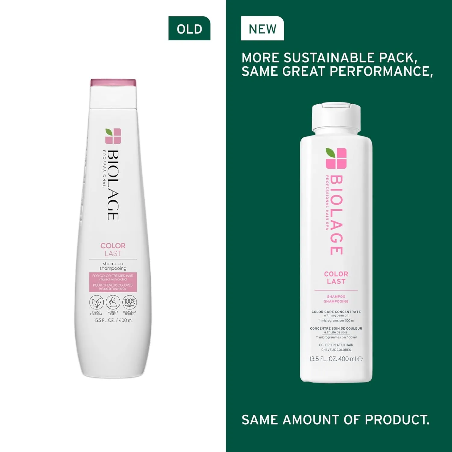 Biolage Color Last Shampoo - For Color-Treated Hair, Nourishes, Strengthens, Hydrates, Soybean Oil & Stearic Acid, Paraben & Mineral Oil-Free, Vegan, Packaging May Vary