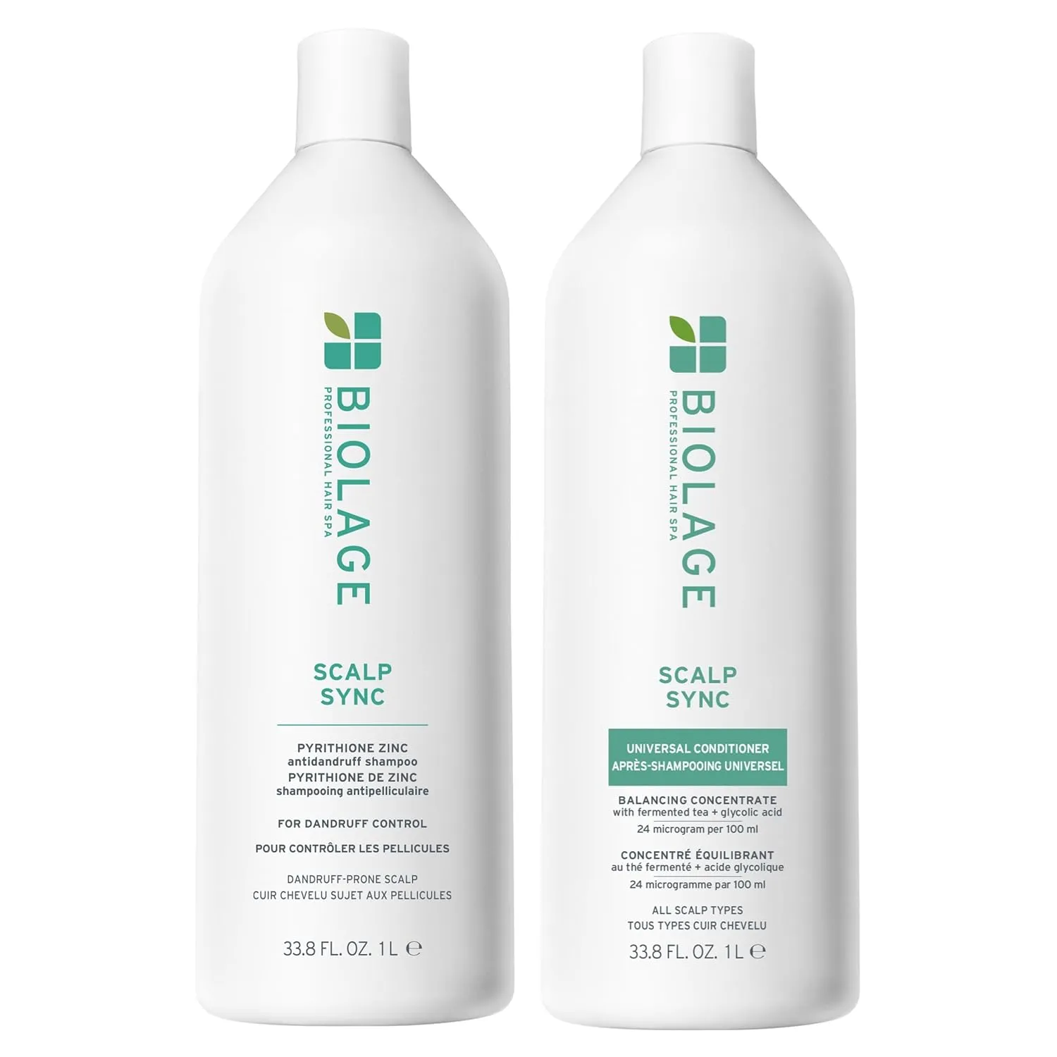 Biolage Scalp Sync Anti-Dandruff Shampoo and Universal Conditioner Set - Controls Dandruff & Deeply Cleanses, With Zinc Pyrithione, Lightweight Conditioning, Vegan & Cruelty-Free, Retail