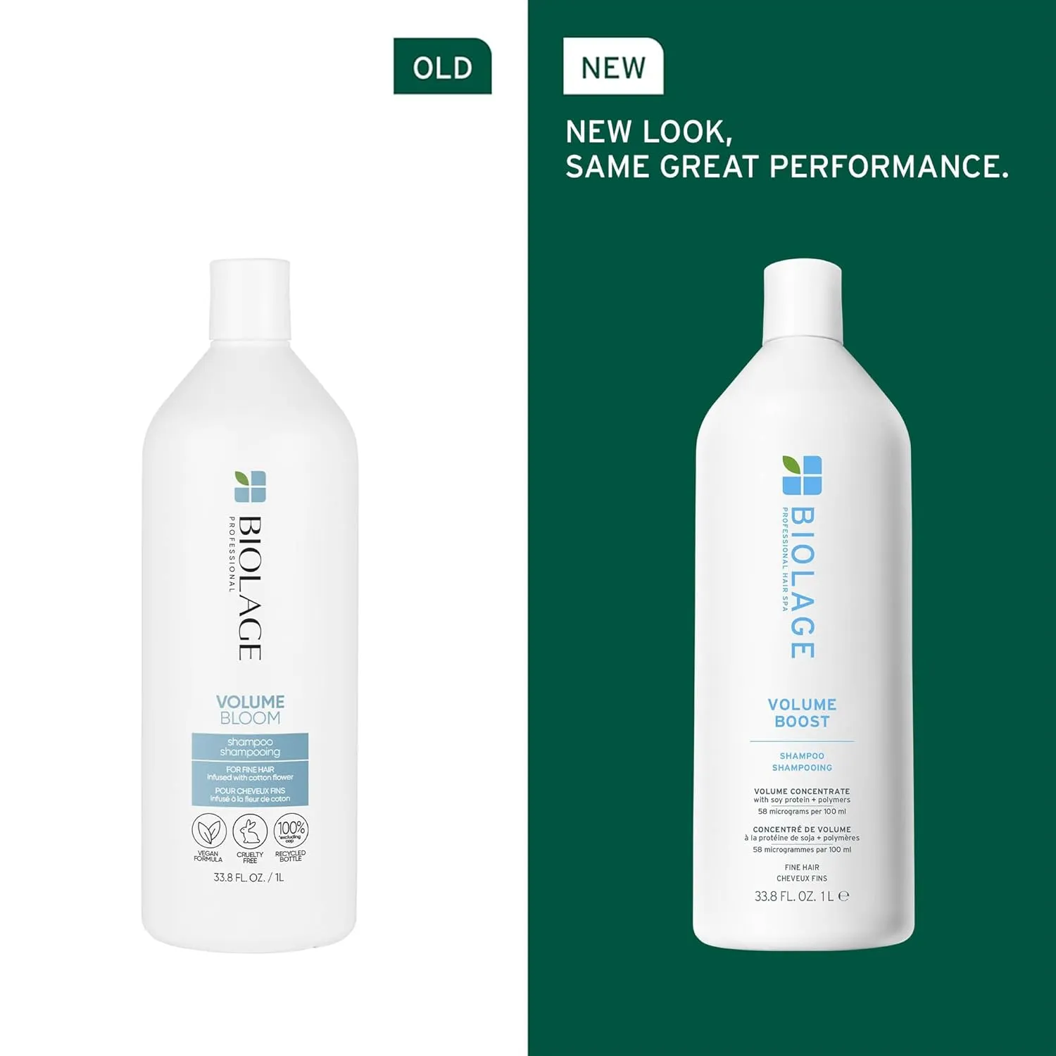 Biolage Volume Boost Shampoo - Long-Lasting Volume, Gently Cleanses, For Fine Hair, Soy Protein & Polymers, Vegan, Paraben-Free, Packaging May Vary