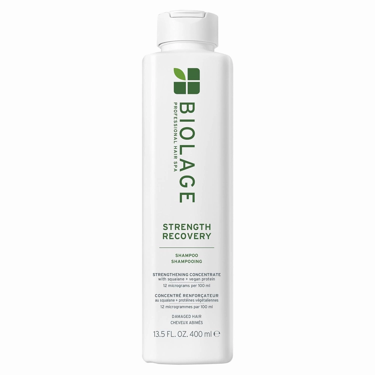 Biolage Strength Recovery Shampoo - Reduces Breakage & Detangles, For Damaged Hair, With Olive Squalane & Vegan Proteins, Paraben & Mineral Oil-Free, Packaging May Vary