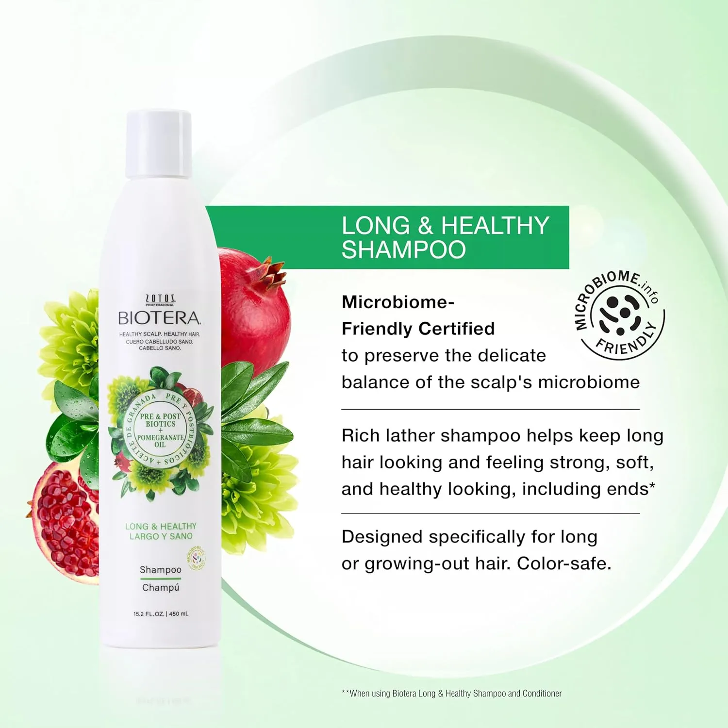Biotera Long & Healthy Strengthening Shampoo | Strengthens Long, Growing Hair | Microbiome Friendly | Vegan & Animal Test Free | Paraben Free | Color-Safe