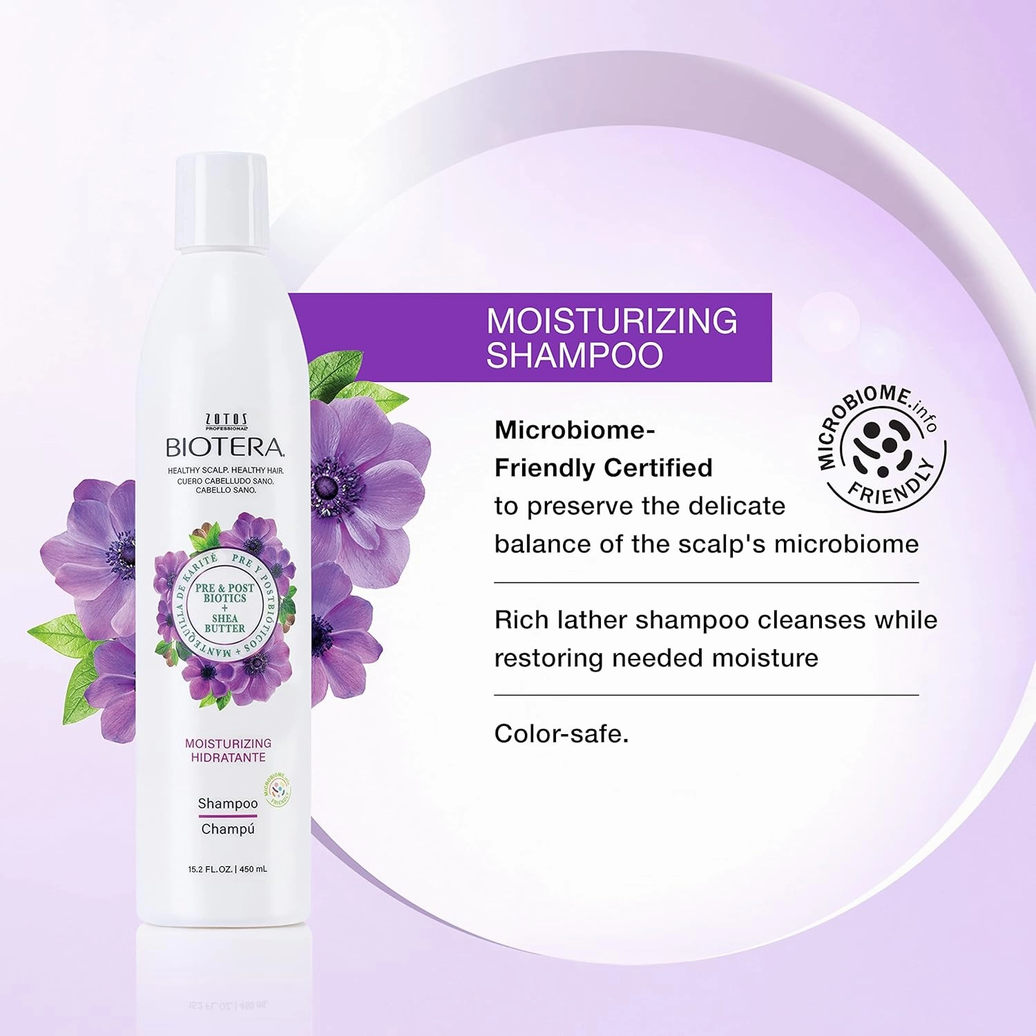 Biotera Moisturizing Shampoo | Hydrates & Moisturizes Dry, Medium, Fine Hair | Microbiome Friendly | Vegan & Animal Test Free | Paraben Free | Color-Safe