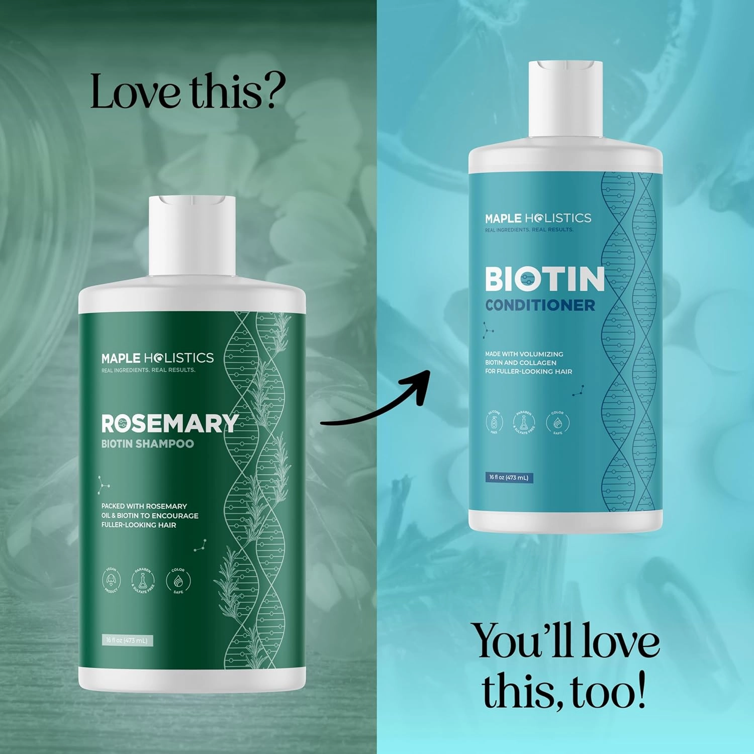 Biotin Rosemary Shampoo for Hair Growth - Sulfate Free, Volumizing Rosemary Essential Oil for Fine, Weak & Dull Hair (16 Fl Oz)