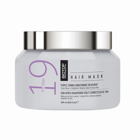 Biotop Professional 19 Pro Silver Hair Mask - Moisturizes & Eliminates Yellow and Brassy Tones - Hydrating Hair Mask For Blonde or Bleached Hair - 18.6 oz