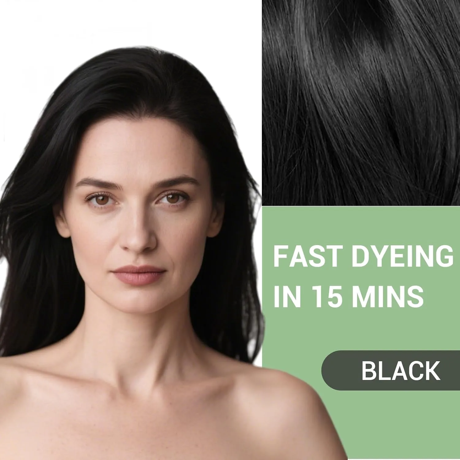 Black Hair Dye Shampoo for Women & Men, Gray Hair Coverage Herbal Natural 3 in 1 Hair Color Shampoo, Champu para canas