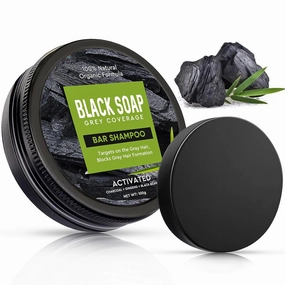 Black Soap Gray Hair Coverage Soap, Black Hair Shampoo Bar for Hair Darkening and Stronger, Grey Hair Reverse Bar Restore Healthy Hair Color