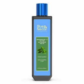 Blue Nectar Anti Dandruff Hair Oil with Neem & Tea Tree| Ayurvedic Non-Stickyfor Dry Scalp | Plant Based for Men & Women (12 Herbs, 6.76FlOz)
