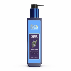 Blue Nectar Keratin Rosemary Shampoo for Hair Growth | Natural Shampoo for Curly, Frizzy & Dry Hair | Paraben & Sulphate Free for Men & Women (16 Herbs, 6.76 Fl Oz)
