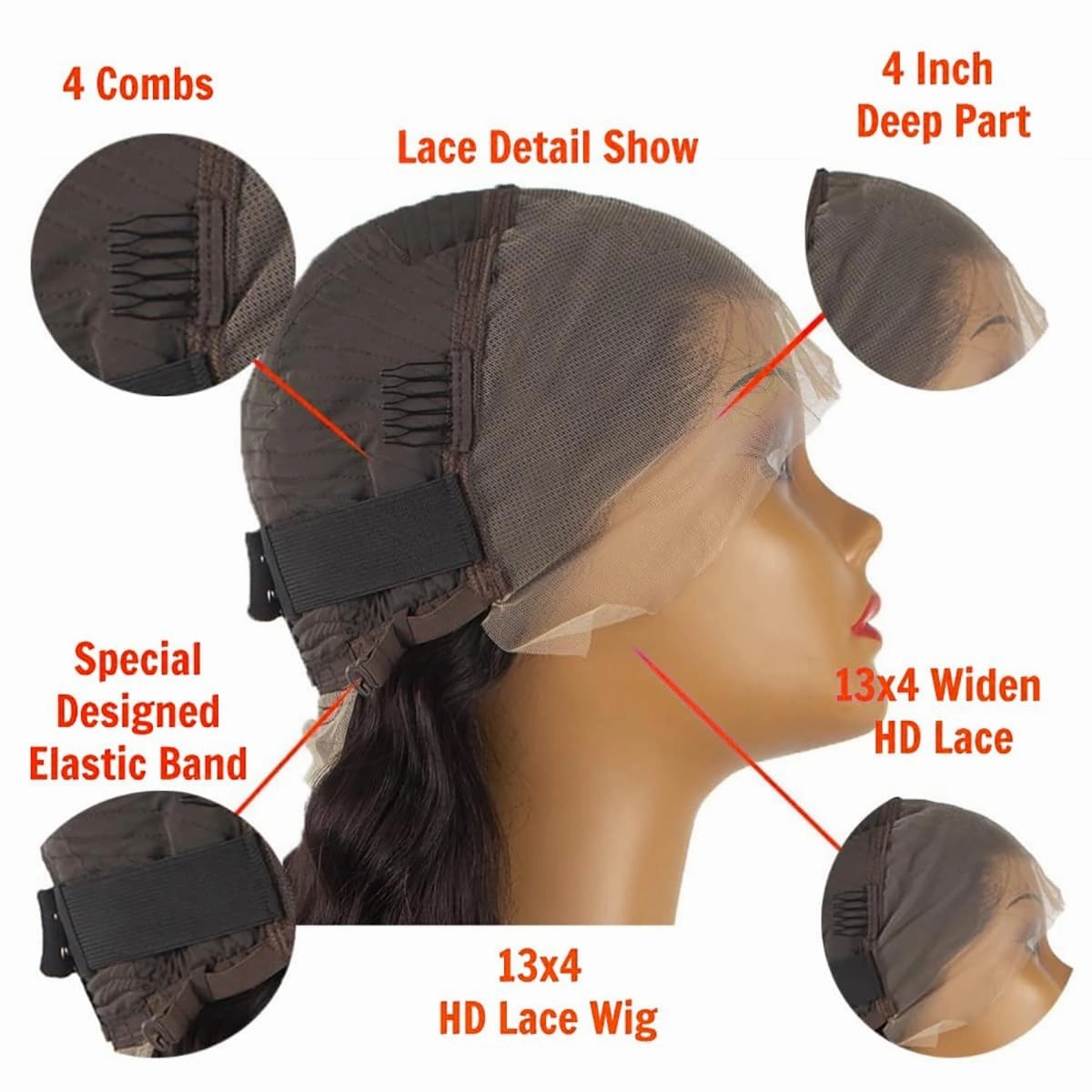 Body Wave Lace Front Wigs Human Hair 28 Inch 13x4 HD Frontal Human Hair Lace Front Wigs for Women 13x4 Full Frontal Real HD Lace Wig 180% Density Pre Plucked with Baby Hair Natural Hairline
