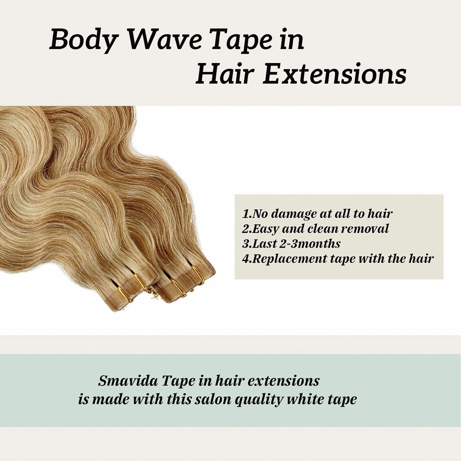Body Wave Tape in Blonde Balayage Hair Extensions 100% Remy Human Hair 60grams/20pcs Strawberry Blonde to Bleach Blonde Fine Hair Tape ins Extensions(H#27/613, 22inches)…