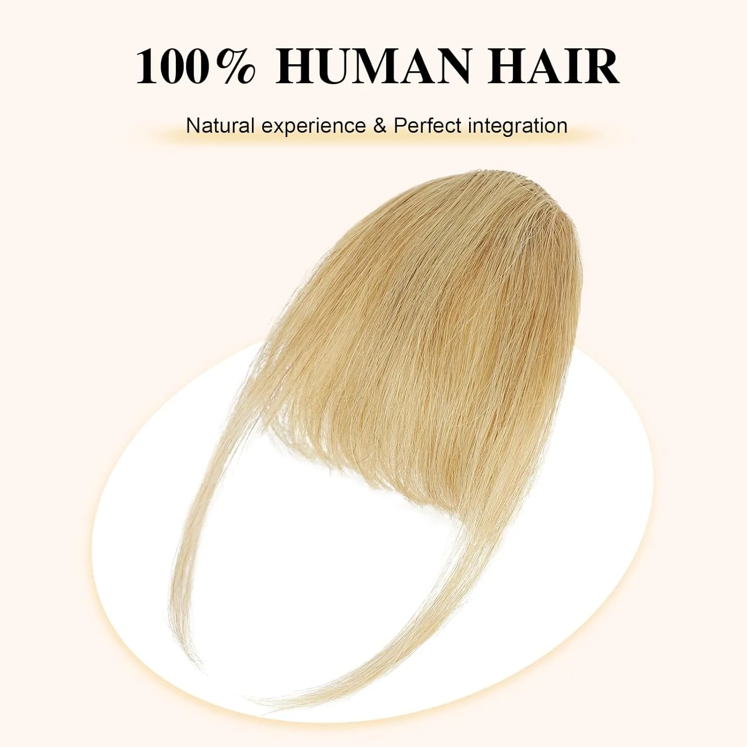 BOGSEA Clip in Bangs 100% Human Hair Bangs with Temples Bangs Hairpieces for Women Clip in Fake Bangs for Daily Wear ((16#), Wispy Bangs)