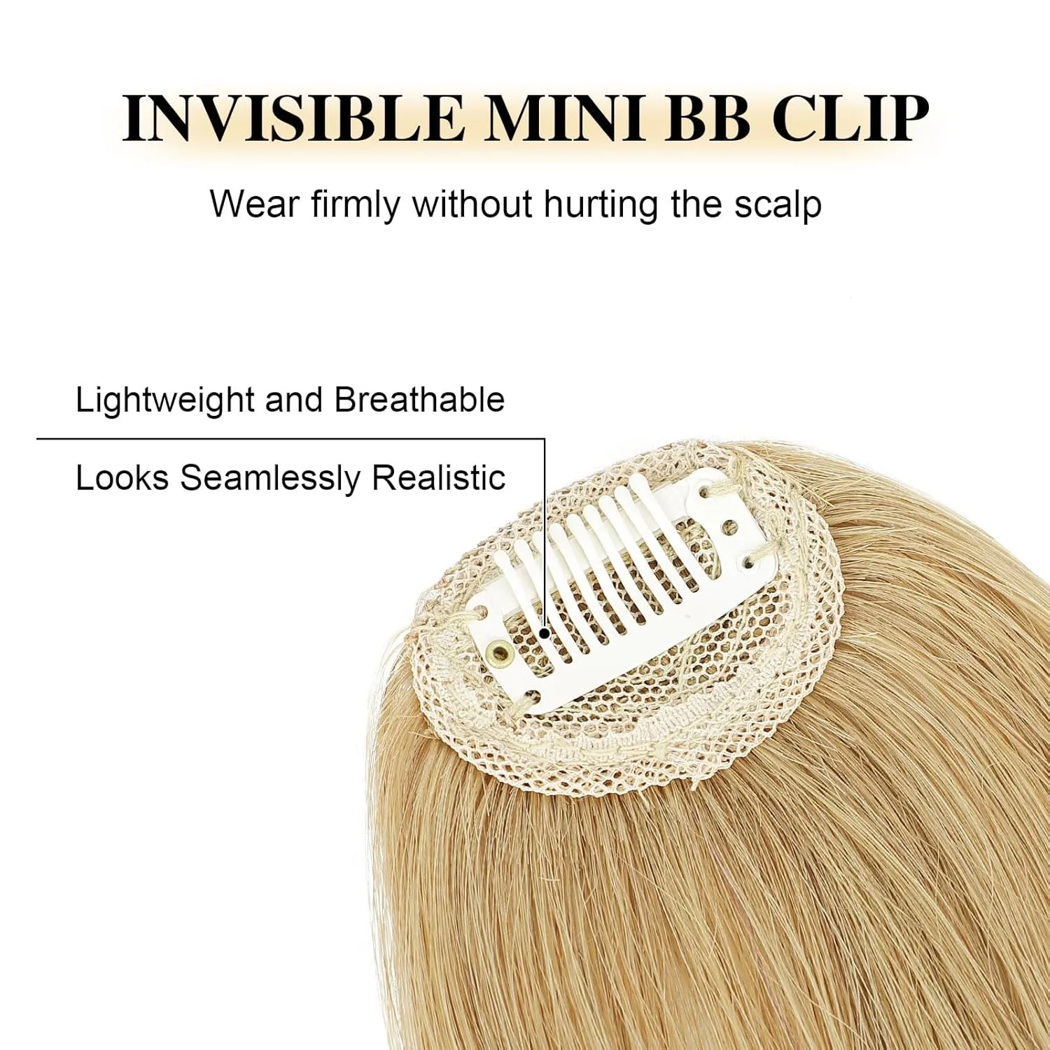 BOGSEA Clip in Bangs 100% Human Hair Bangs with Temples Bangs Hairpieces for Women Clip in Fake Bangs for Daily Wear ((16#), Wispy Bangs)