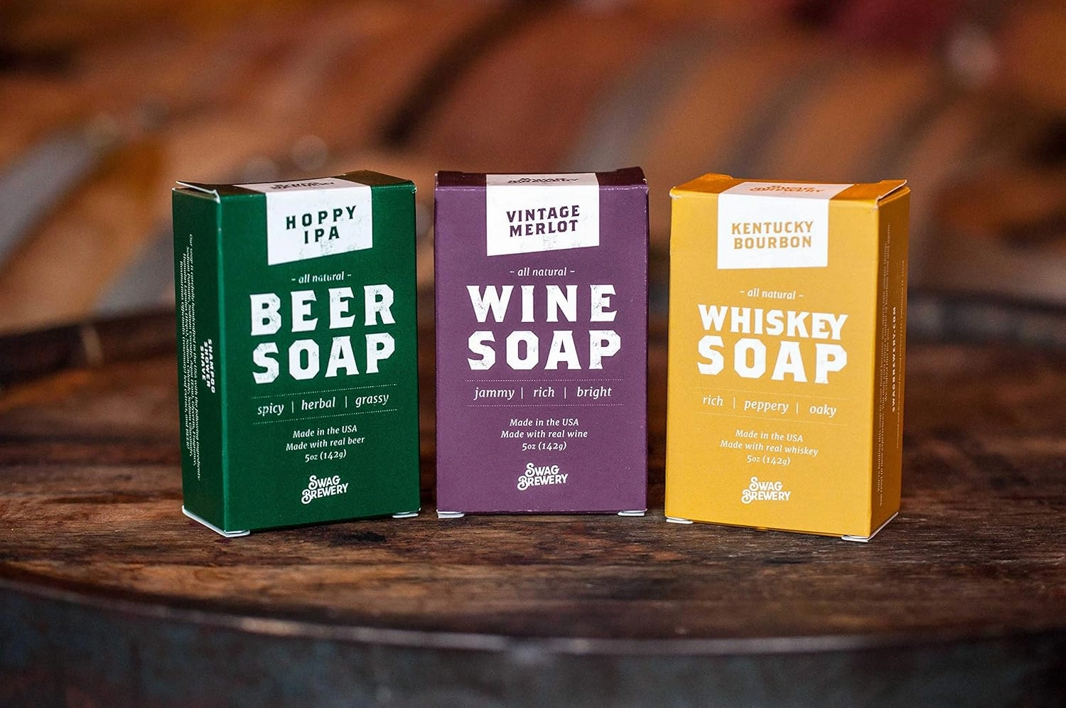 BOOZY SOAP - Great Gift for Wine, Whiskey, and Beer Drinkers -Made in USA- (3-Pack (Wine   Whiskey   Beer))
