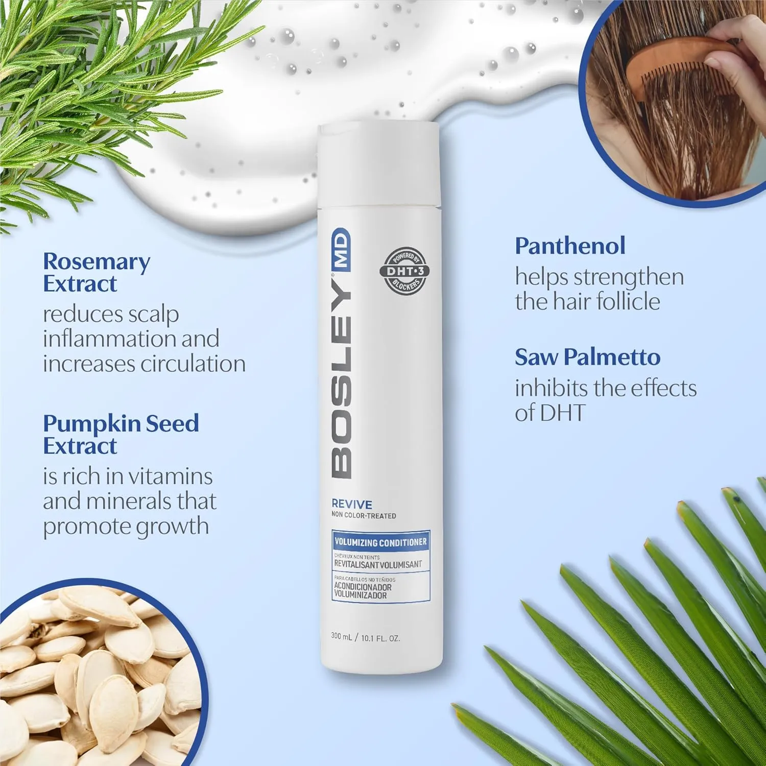 BosRevive Nourishing Shampoo & Conditioner & Kit for Noticeably Thinning and Non Color-Treated Hair Rosemary
