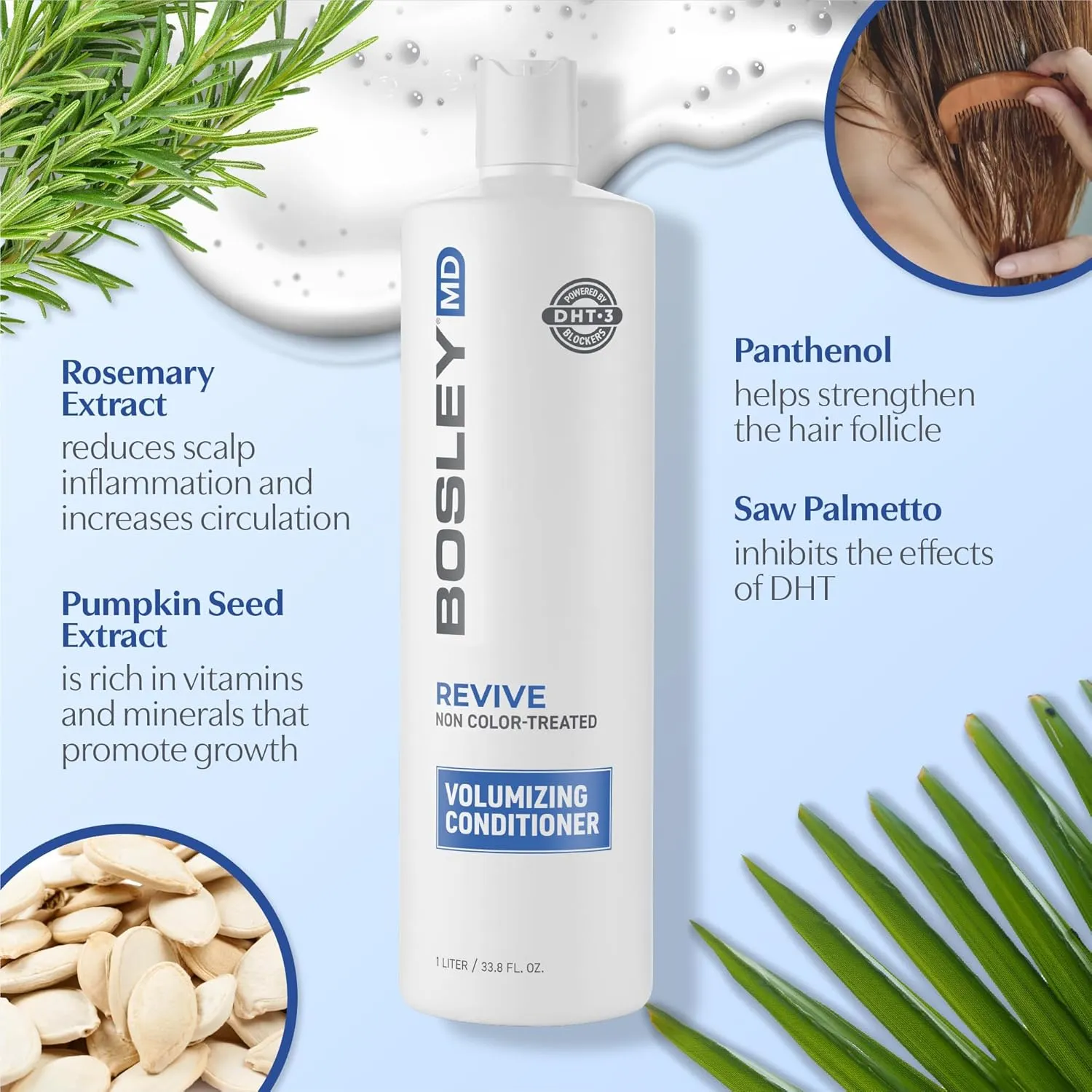 BosRevive Nourishing Shampoo & Conditioner & Kit for Noticeably Thinning and Non Color-Treated Hair Rosemary