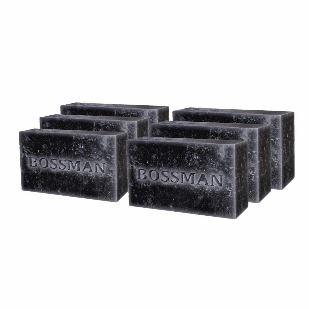 Bossman 6-Pack 4-in-1 Bar Soap for Men – All Natural Organic Beard Wash, Shampoo, Body Wash & Shaving Soap – Eucalyptus & Tea Tree Scent - Father’s Day Gifts