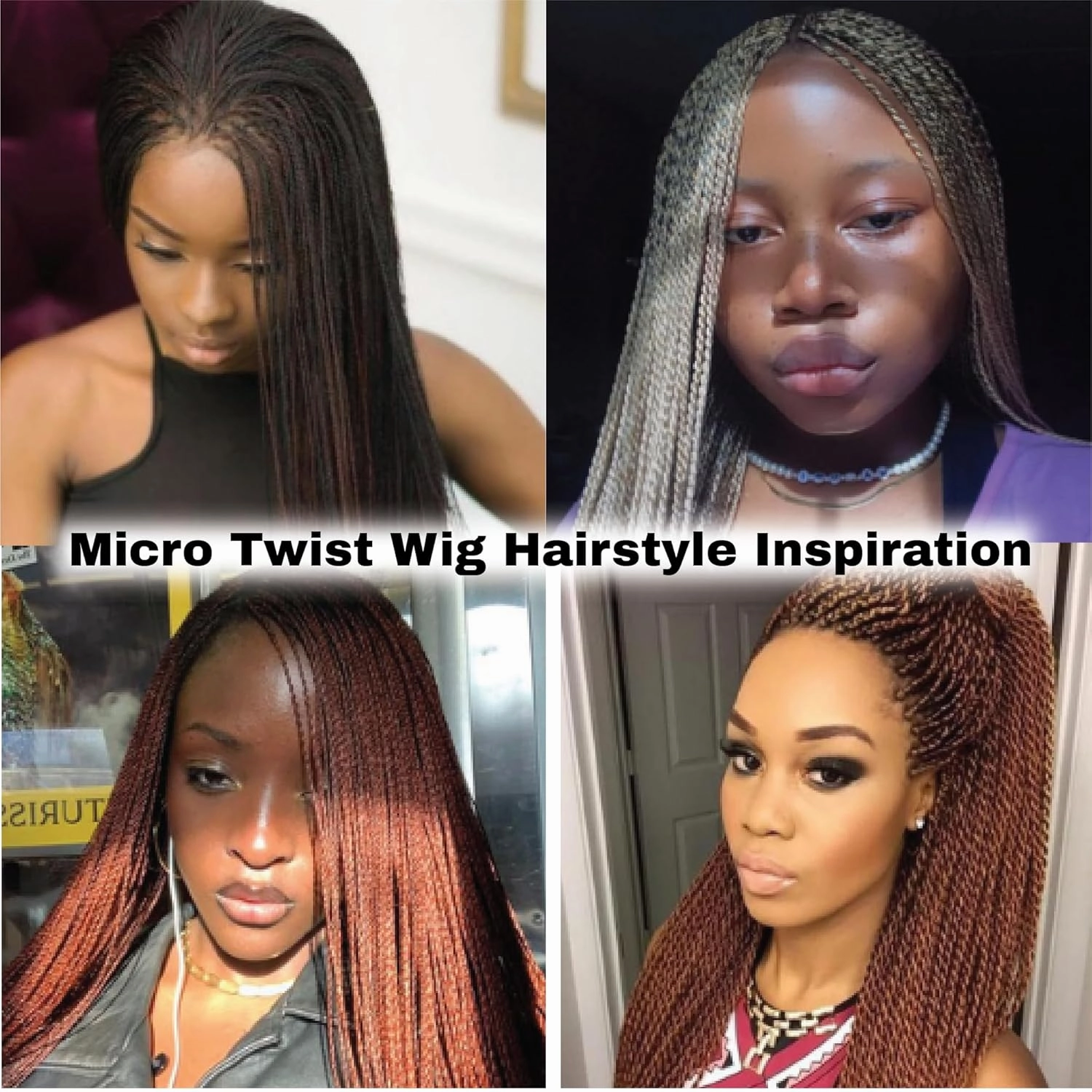 Braided Wigs, Micro Million Braid Wig - Color 1/35 - 22 Inches. Synthetic Hand Braided Wigs for Black Women.