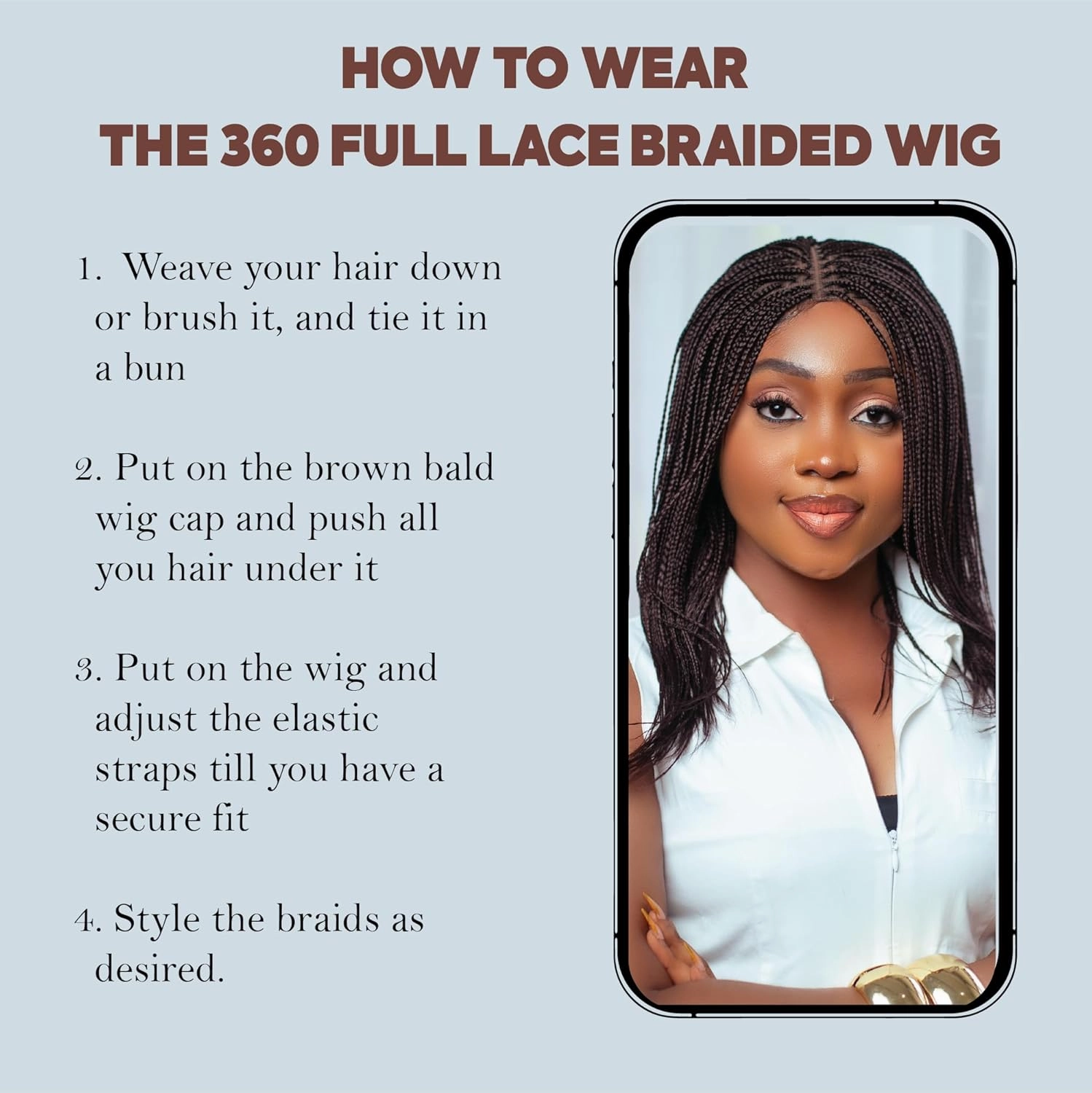 Braided Wigs, Micro Million Braid Wig - Color 33 - 12 Inches. Synthetic Hand Braided Wigs for Black Women.