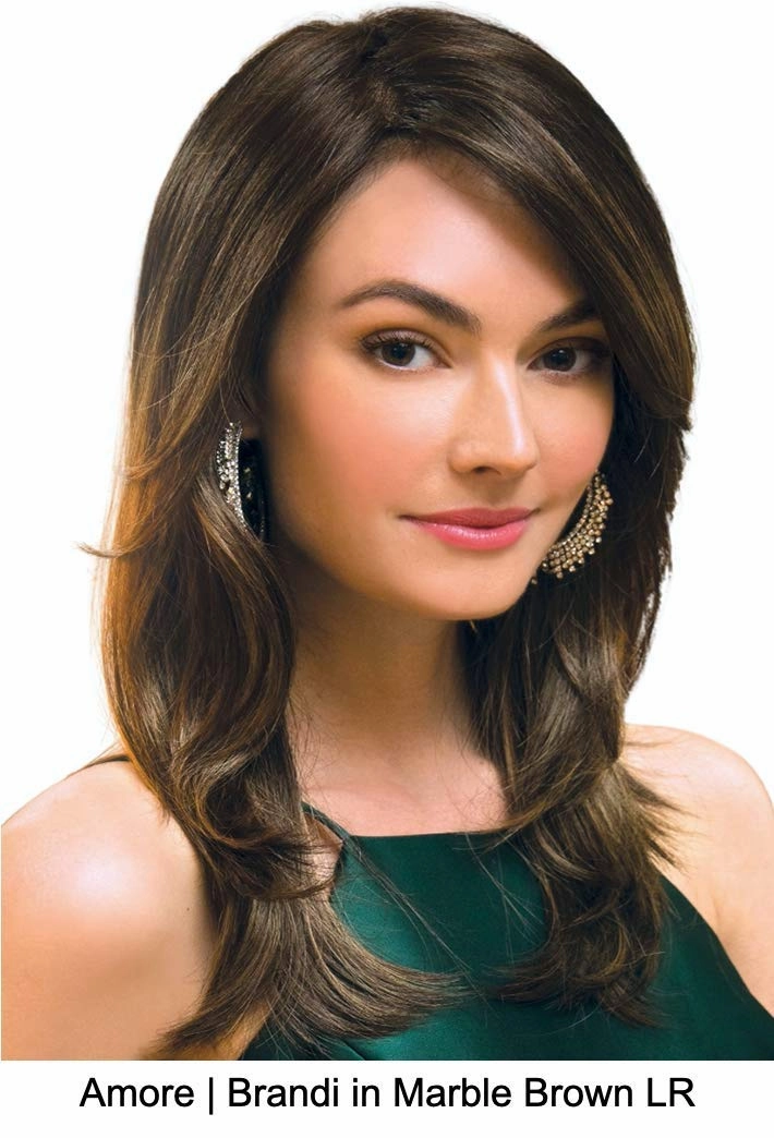 BRANDI Double Mono Synthetic Wig by Amore, 5PC Bundle: Wig, 4oz Mara Ray Enriched Shampoo, Conditioner, Wide Tooth Comb, and 19 Page Belle of Hope Guide (Chestnut)