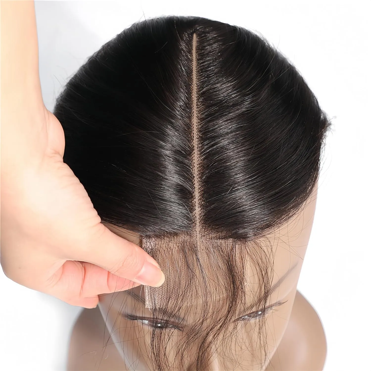 Brazilian 2x6 Lace Closure Kim K Closure Straight Brazilian Human Hair Lace Closure Remy Hair Deep Middle Part Closure(12 inch)