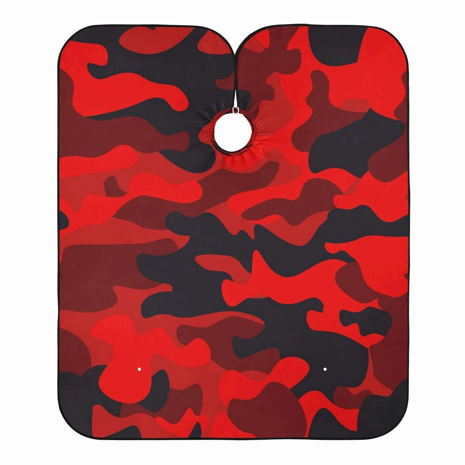 Bright Red Camouflage Barber Cape for Men Hair Cutting - Waterproof Salon Hairdressing Cape, 65" x 55"
