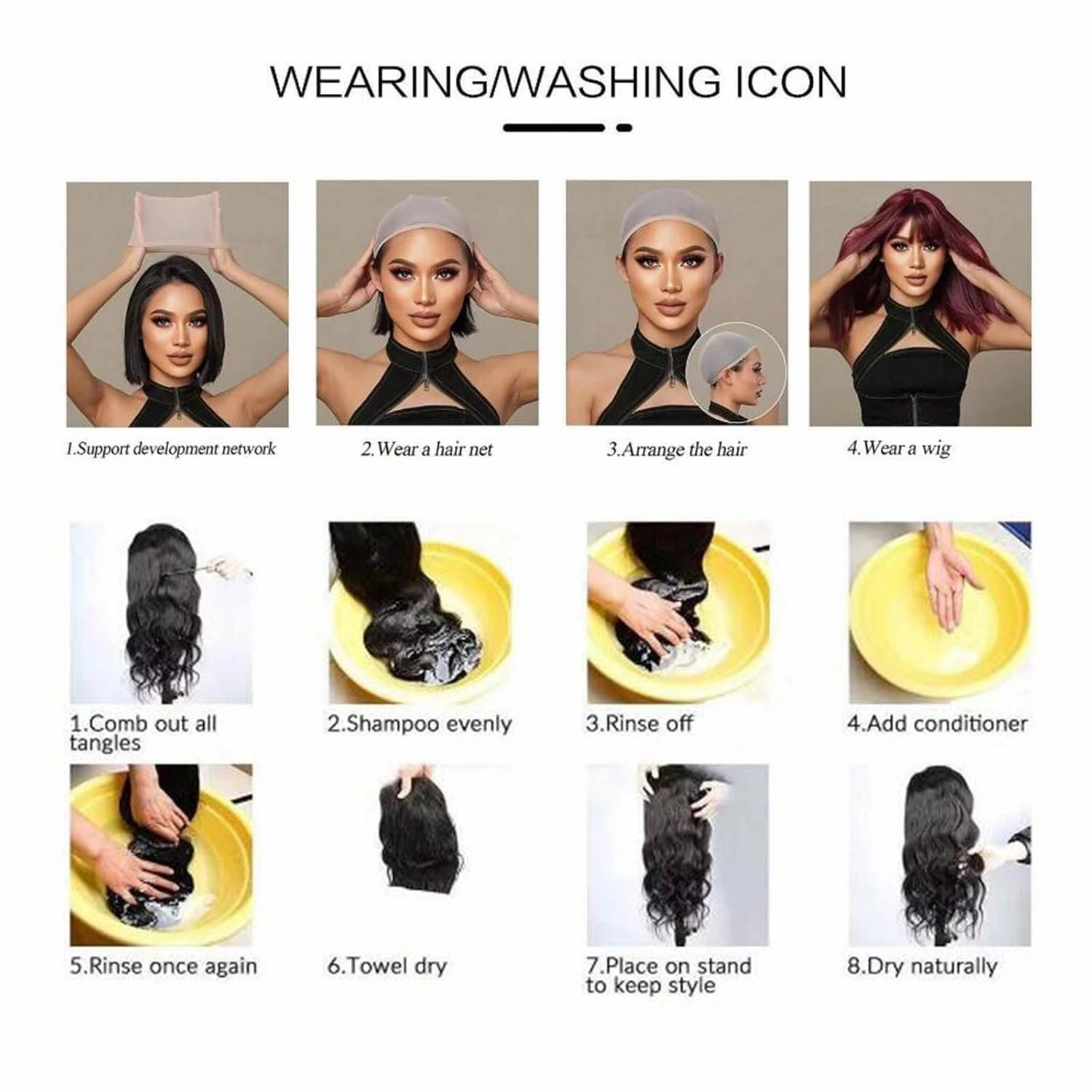 Brown Bob Wig With Bangs 12 Inch Mix Brown Wig Short Synthetic Fiber Bob Wigs for Women Short Bob Wigs and Halloween Cosplay Bob Wig With One Cap (Mix Brown)