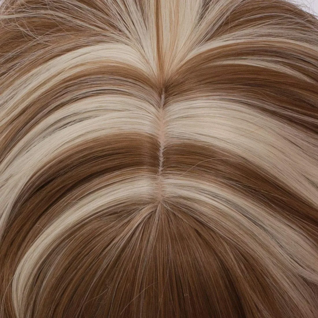BUFASHION 14" Women Short Wavy Curly Wig Blonde Brown Bob Wig Cosplay Halloween Synthetic Wigs With Neat Bang Wig With Free Wig Cap (Blonde Brown 1)