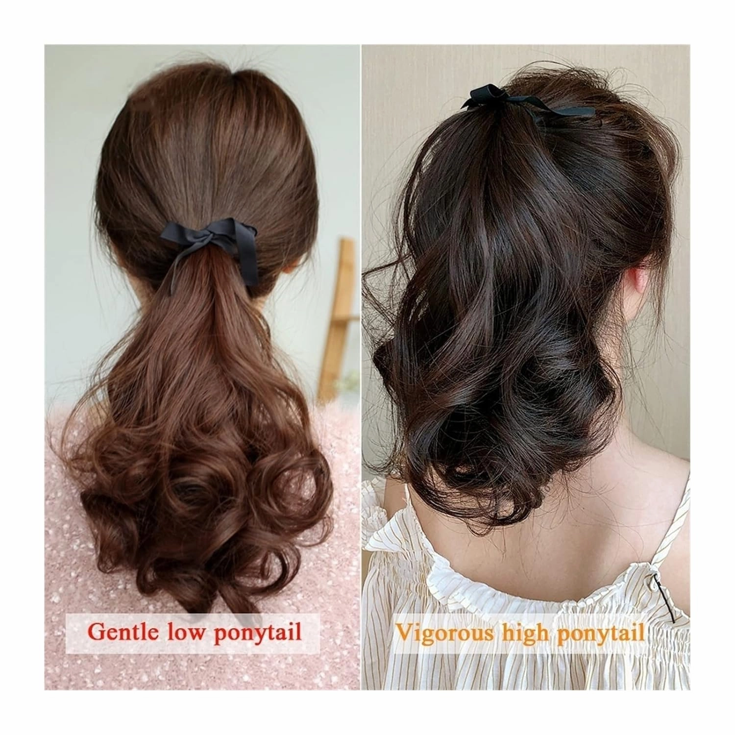 Bun Hair Pieces for Women 1 Pack Synthetic Short Curly Ponytail Extended Heat Resistant Ribbon Drawstring Short Wavy Ponytail Hair Piece Wig Bun Messy Bun Hair Piece(07)