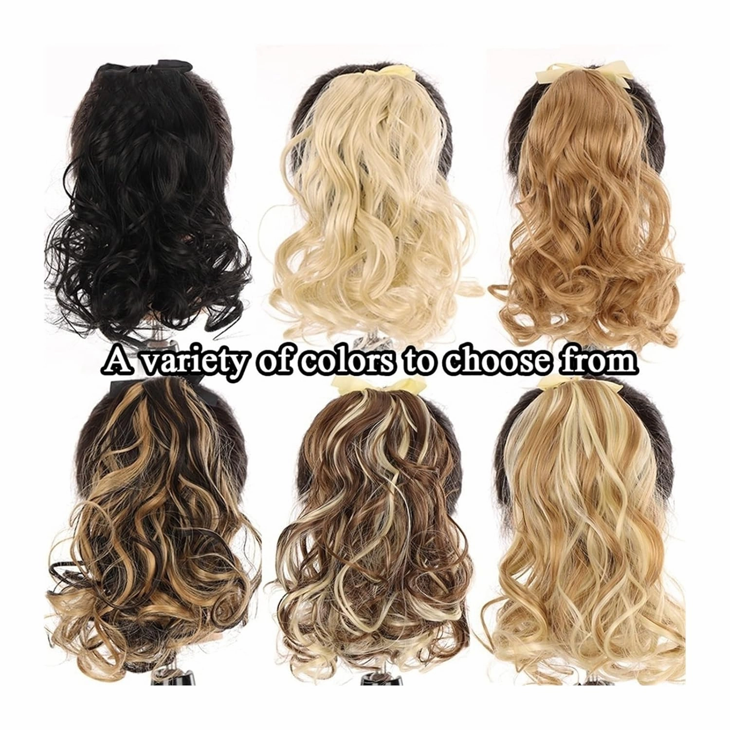 Bun Hair Pieces for Women 1 Pack Synthetic Short Curly Ponytail Extended Heat Resistant Ribbon Drawstring Short Wavy Ponytail Hair Piece Wig Bun Messy Bun Hair Piece(07)