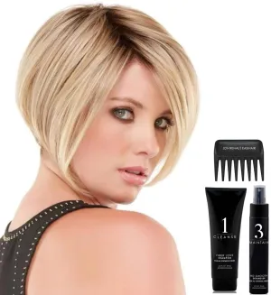 BUNDLE - 5 Items: Ignite AVERAGE SIZE Heat Friendly Synthetic Wig by Jon Renau, Christy's Wigs Q & A Booklet, HD Smooth Detangler, Synthetic Shampoo & Wide Tooth Comb - Color: 6/33